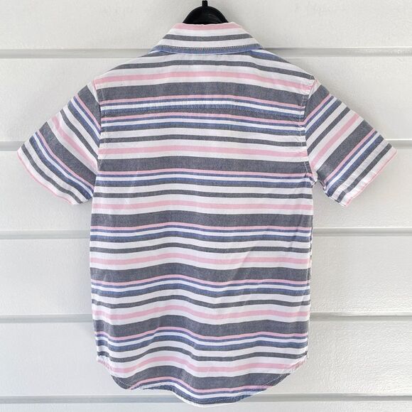 Gymboree Boys Striped Short Sleeve Button Down Shirt Size 4 XS - Picture 3 of 7